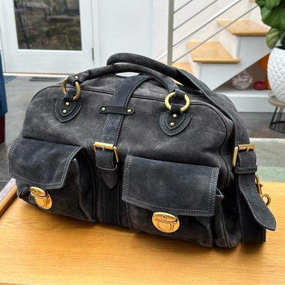 Rare Vintage Marc Jacobs Charcoal Grey suede weekender ! Made in Italy - Picture 3 of 8
